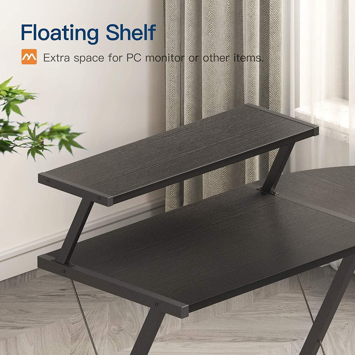 GAMEON 3 in 1 L-Shaped Slayer II XL Series Gaming Desk (Size: 150*112*74cm & Table top 100*48cm + 60*48cm) With Accessories Stand GOSLAYERXLII  - Black