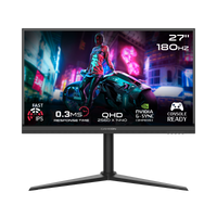 GAMEON GOM27QHD180IPS Midnight Pro Series 27" QHD, 180Hz, MPRT 0.3ms, HDMI 2.1, Fast IPS Gaming Monitor (Supports PS5) - Black