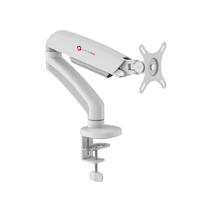 GAMEON GO-5400 Mechanical Spring Single Monitor Arm For Gaming And Office Use, 17" - 32", Flat Monitor Up To 9 KG & Curve Monitor Up To 9 KG - White
