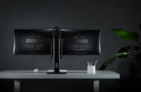 GAMEON GO-2052 Easy To Adjust Vertical Lift Dual Screen Monitor Stand For Gaming And Office Use, 17" - 27", Each Arm Up To 6 KG, Black