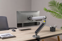 GAMEON GO-2168 PRO V2 Single Monitor Arm For Gaming And Office Use, 17" - 32" With RGB Lighting, Arm Up To 9 KG, Space Grey