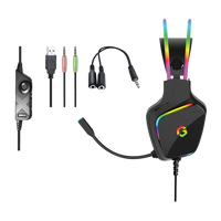 GAMEON GO-712 RGB Gaming Headset With Detachable Mic - Black