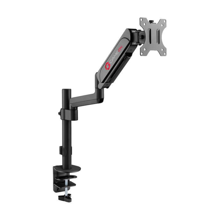 GAMEON GO-3363 Pole-Mounted Spring-Assisted Single Monitor Arm For Gaming And Office Use, 17" - 32", Arm Up To 9 KG