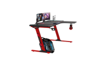 GAMEON Phantom XL-L Series L-Shaped RGB Flowing Light Gaming Desk With Mouse pad, Headphone Hook, Cup Holder, Cable Management, Gamepad Holder, Qi Wireless Charger & USB Hub - Black