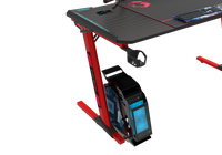 GAMEON Phantom XL-L Series L-Shaped RGB Flowing Light Gaming Desk With Mouse pad, Headphone Hook, Cup Holder, Cable Management, Gamepad Holder, Qi Wireless Charger & USB Hub - Black