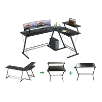 GAMEON 3 in 1 L-Shaped Slayer II XL Series Gaming Desk (Size: 150*112*74cm & Table top 100*48cm + 60*48cm) With Accessories Stand GOSLAYERXLII  - Black