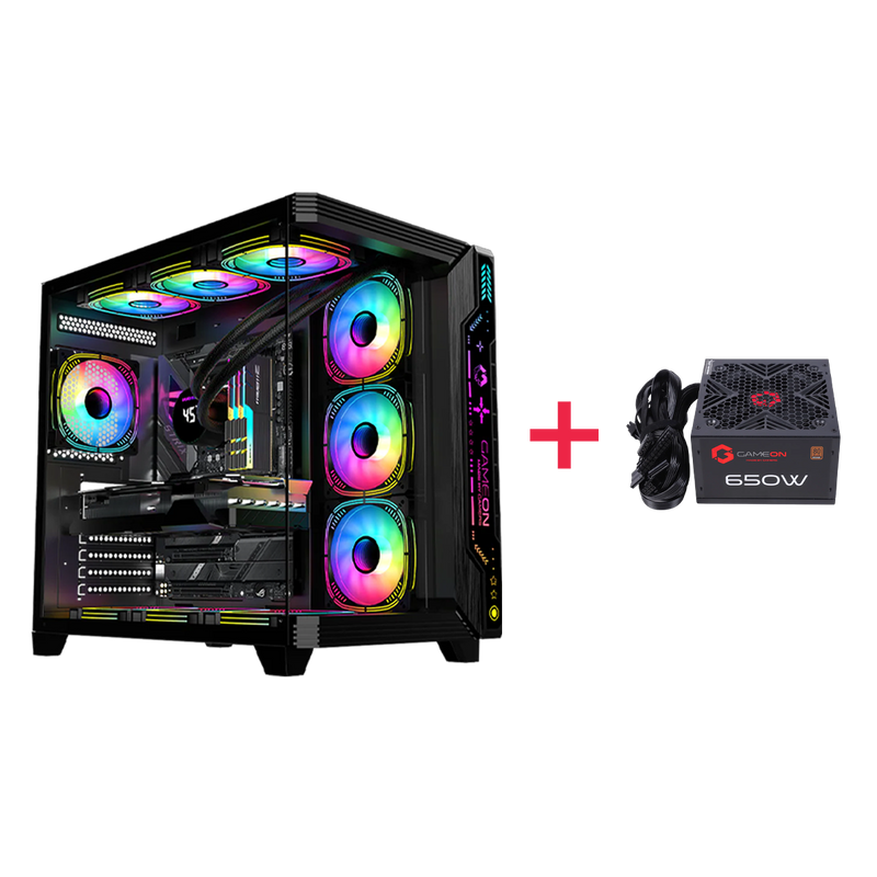 Customized Gaming PC - Intel i5 14400F Processor, 16GB RAM, 1TB SSD, RTX 3050 6GB, 650W PSU - Black