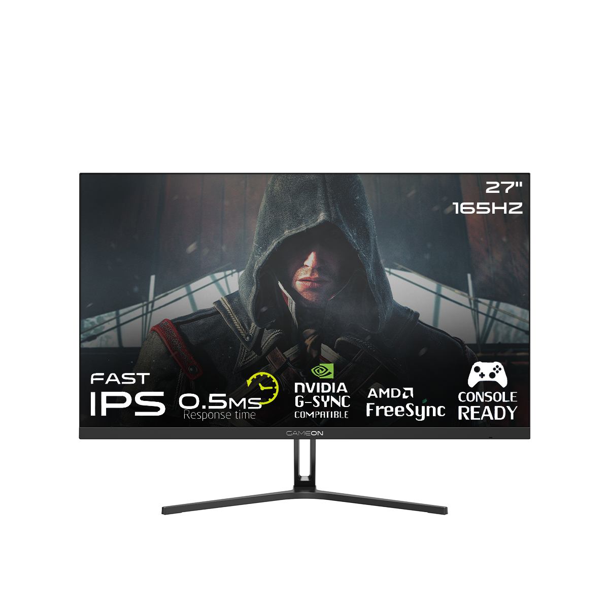 GAMEON GOVE127FHD165IPS Epic Series 27" FHD, 165Hz, 0.5ms, HDMI 2.1, Fast IPS Gaming Monitor (Supports PS5) - Black