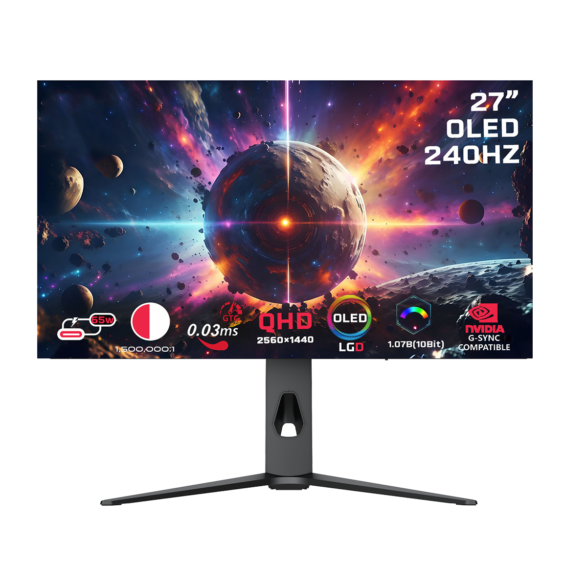 GAMEON GO27OLED2K Signature X Series 27" OLED QHD, 240Hz, 0.03ms, HDMI 2.1, Gaming Monitor (Supports PS5) - Black