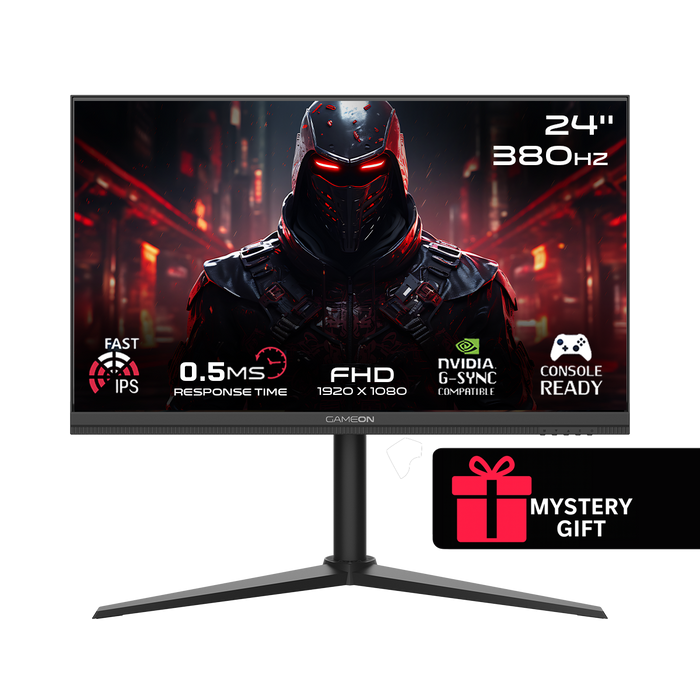 GAMEON GOMP24FHD380IPS Midnight Pro Series 24" FHD, 380Hz, MPRT 0.5ms, HDMI 2.1, Fast IPS Gaming Monitor (Supports PS5) - Black