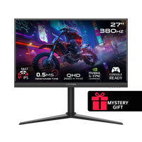 GAMEON GOMP27QHD380IPS Midnight Pro Series 27" QHD, 380Hz, MPRT 0.5ms, HDMI 2.1, Fast IPS Gaming Monitor (Supports PS5) - Black