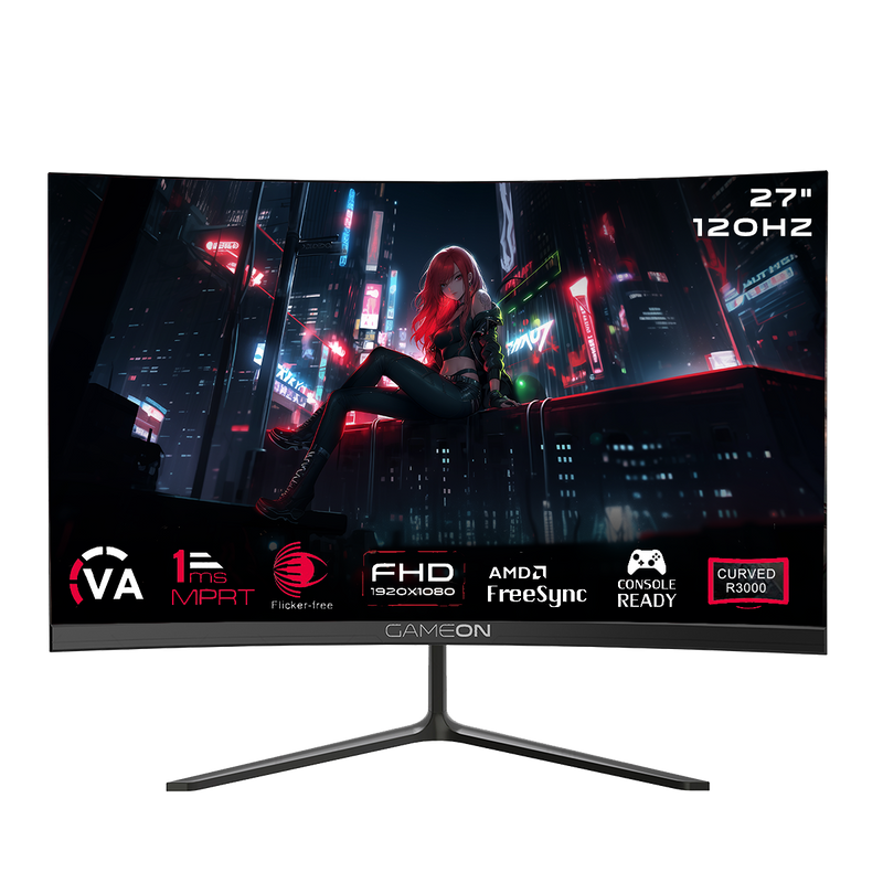 GAMEON GOC27F120VA Curved 27" FHD, 120Hz, MPRT 1MS, HDMI 2.1, VA PANEL Gaming Monitor