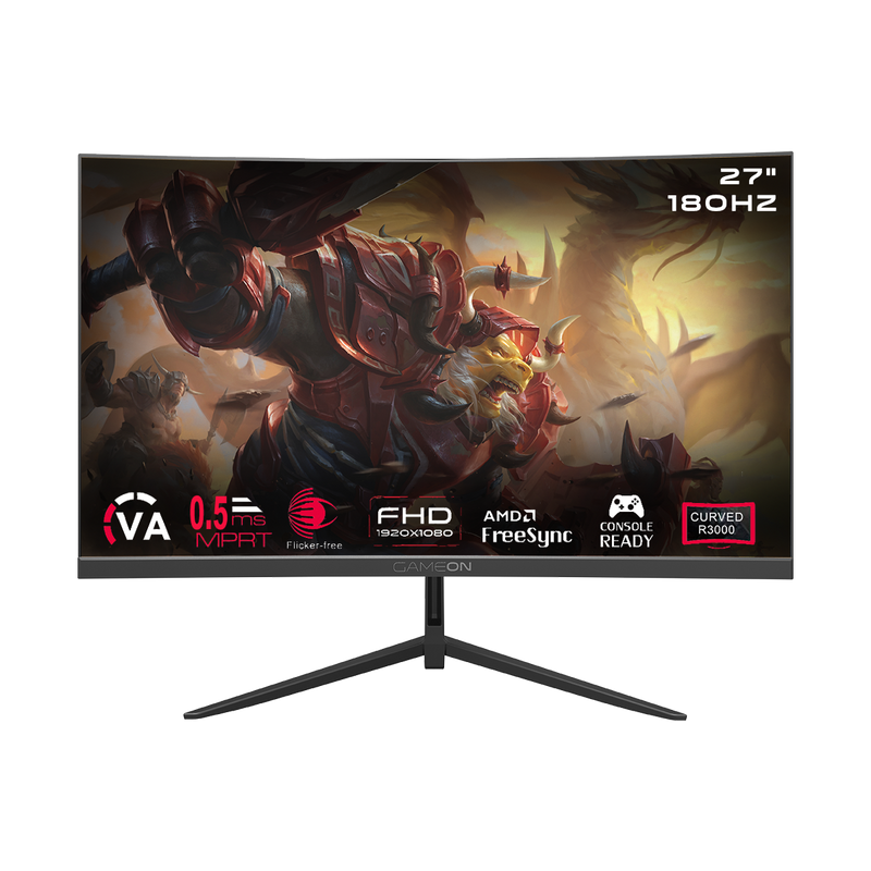GAMEON GOC27F180VA Curved 27" FHD, 180Hz, MPRT 0.5ms, HDMI 2.1, VA PANEL Gaming Monitor