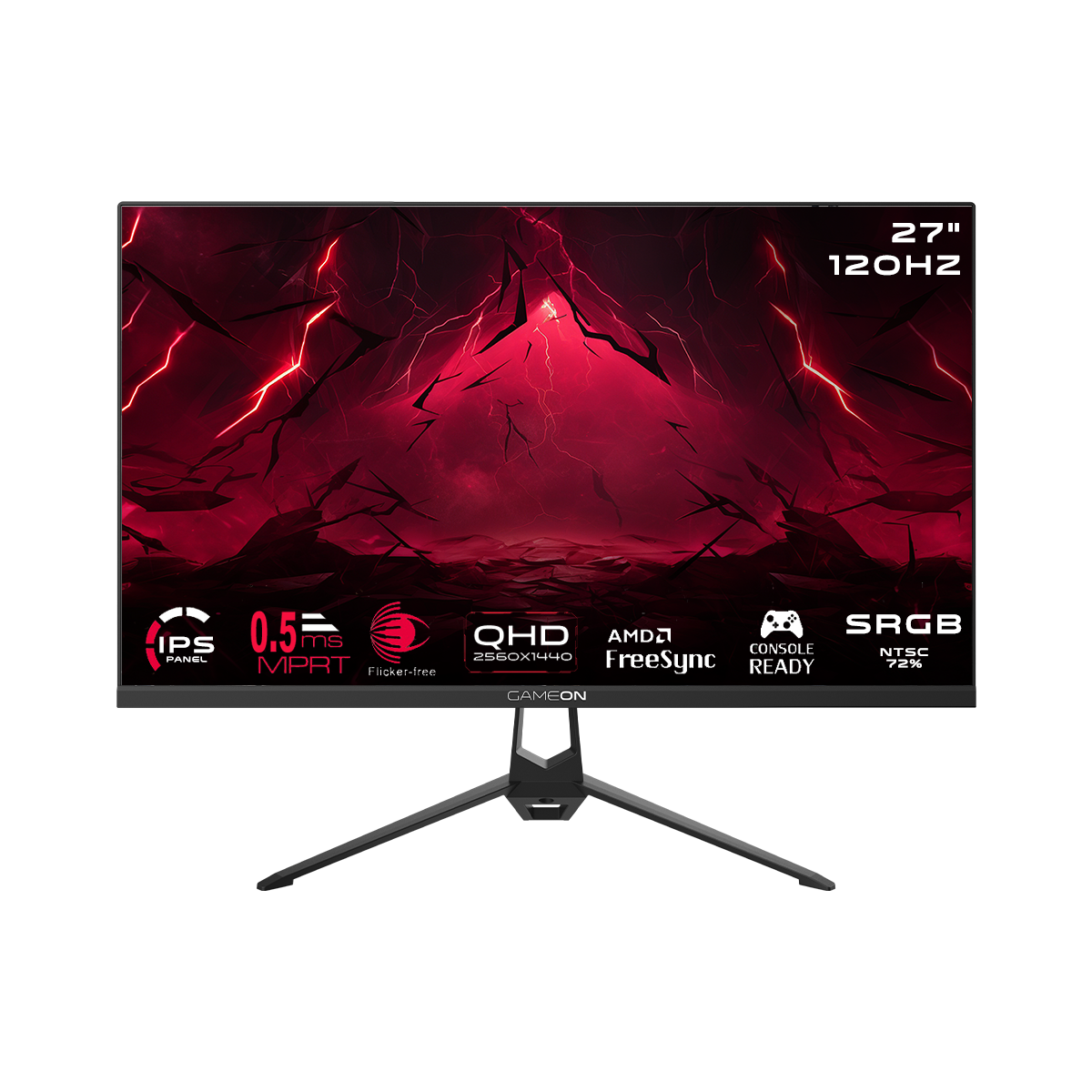 GAMEON GOES27QHD120IPS FLAT  27" QHD, 120Hz, MPRT 0.5ms, HDMI 2.1, Fast IPS PANEL Gaming Monitor
