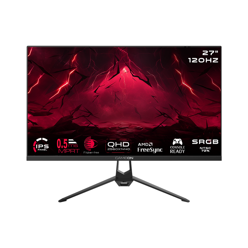GAMEON GOES27QHD120IPS FLAT  27" QHD, 120Hz, MPRT 0.5ms, HDMI 2.1, Fast IPS PANEL Gaming Monitor