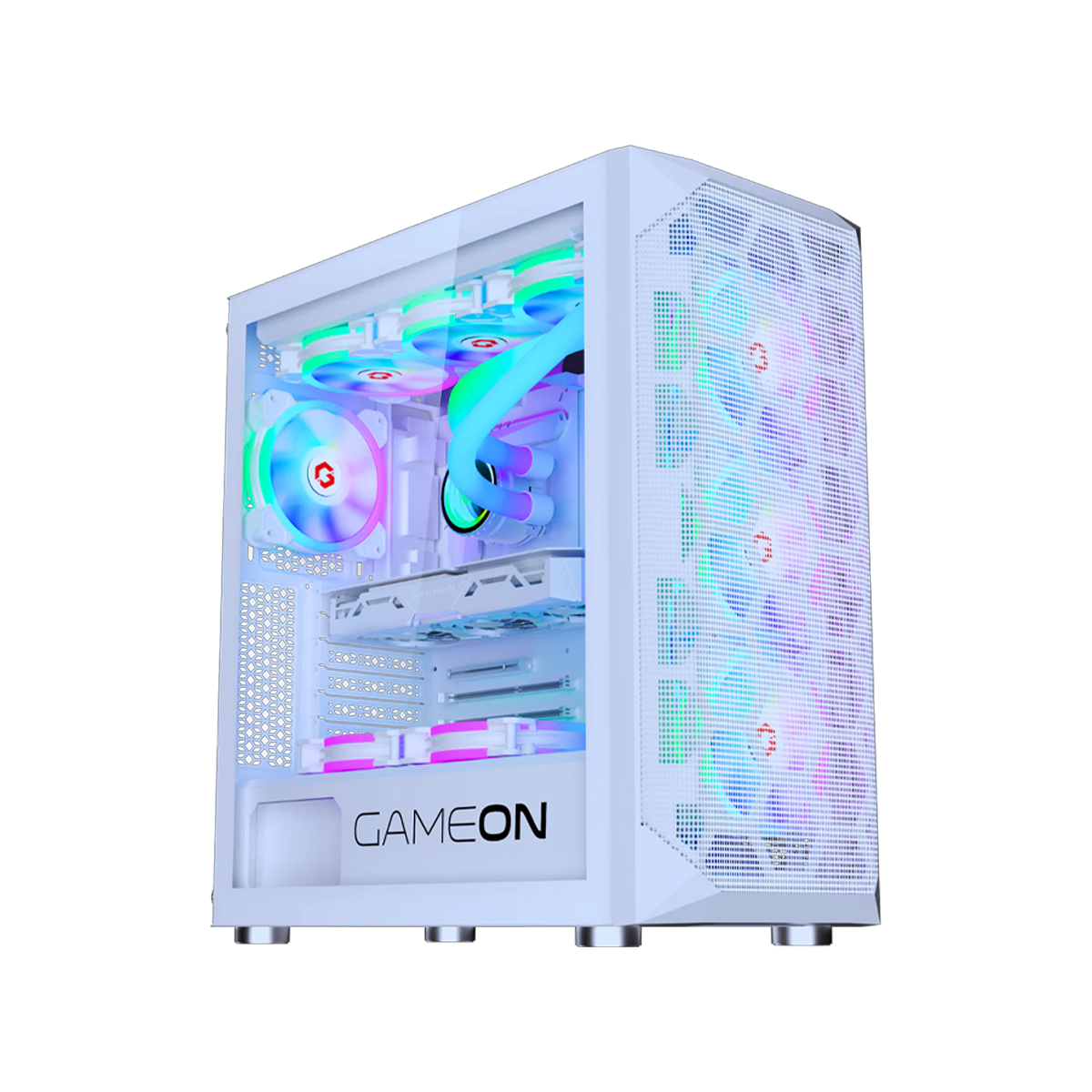 Customized Gaming PC Bundle - Intel i5 12400F Processor, 16GB RAM, 1TB SSD, RTX 3050 6GB, 650W PSU, 24" FHD 180Hz Monitor & All-In-One Gaming Bundle (Keyboard, Headset, Mouse & Mousepad) - White