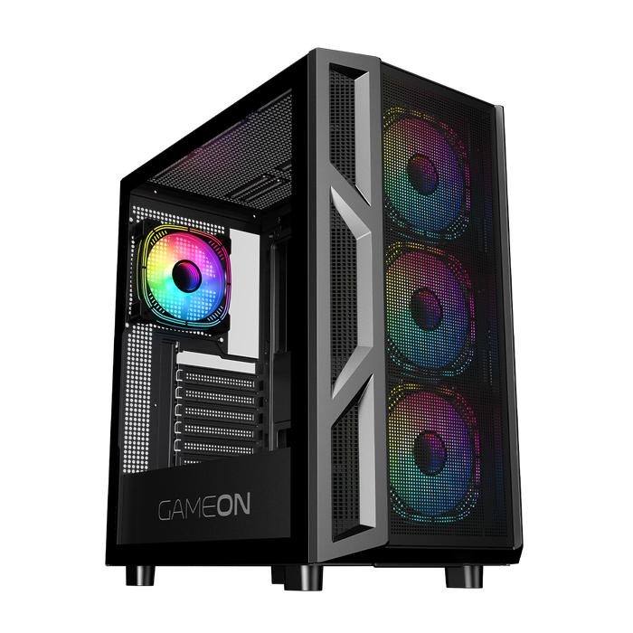 GAMEON Trident IV Series Mid Tower Gaming Case - Black