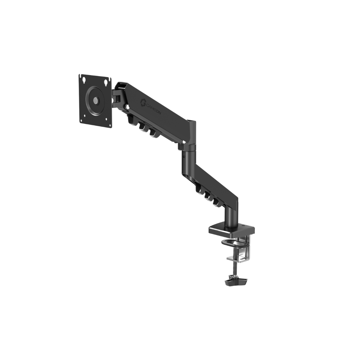 GAMEON GO-5500 Gas Mechanical Spring Single Monitor Arm For Gaming And Office Use, 17" - 32", Flat Monitor Up To 9 KG & Curve Monitor Up To 9 KG - Black