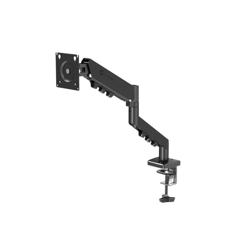 GAMEON GO-5500 Gas Mechanical Spring Single Monitor Arm For Gaming And Office Use, 17" - 32", Flat Monitor Up To 9 KG & Curve Monitor Up To 9 KG - Black