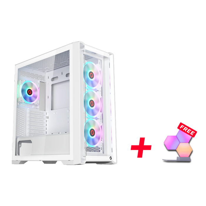 Customized Gaming PC Bundle - Intel i5 12400F Processor, 16GB RAM, 1TB SSD, RTX 3050 6GB, 650W PSU, Liquid Cooler + FREE Cololight Starter Kit - White