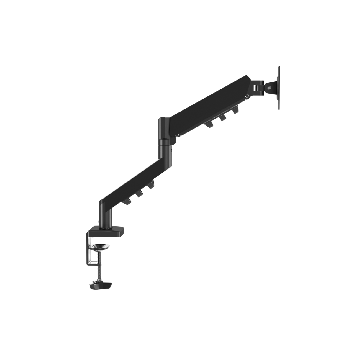 GAMEON GO-5500 Gas Mechanical Spring Single Monitor Arm For Gaming And Office Use, 17" - 32", Flat Monitor Up To 9 KG & Curve Monitor Up To 9 KG - Black