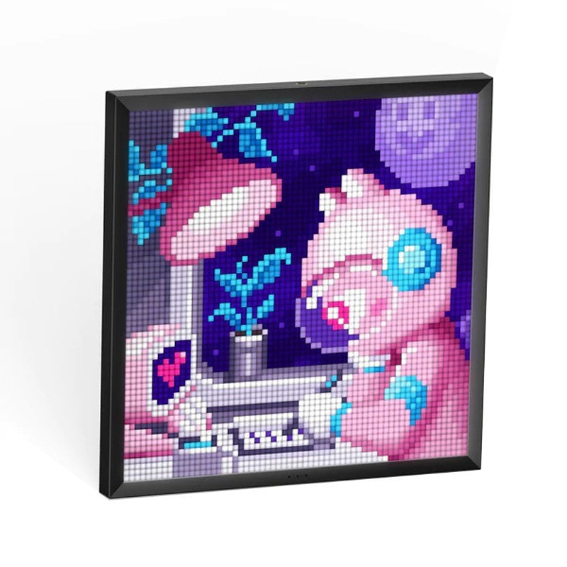 Divoom Pixoo-64 WiFi Pixel Art Cloud Display 64 X 64 LED Digital Frame For Gaming Room Decoration With App Control - Black