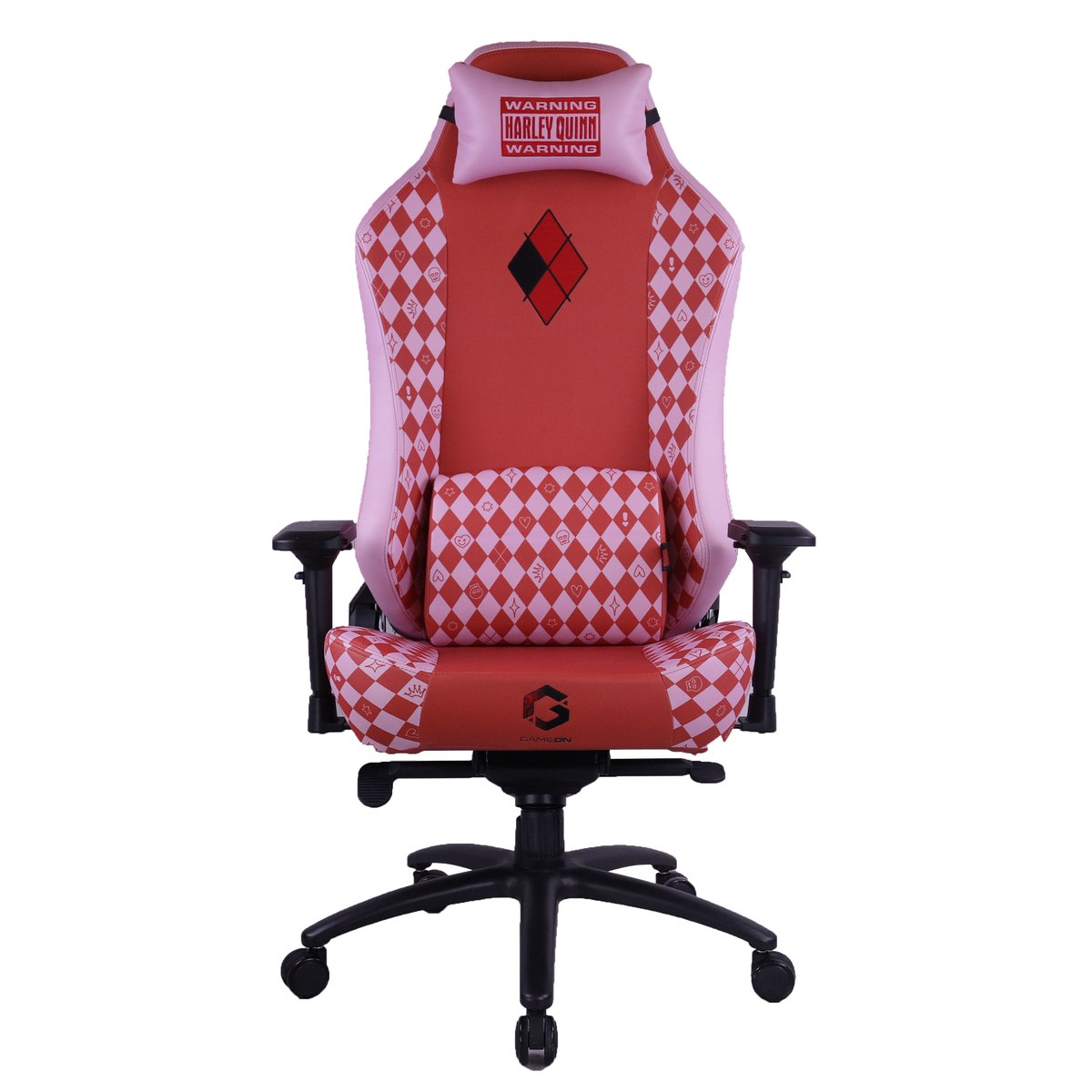 GAMEON x DC Licensed Gaming Chair With Adjustable 4D Armrest & Metal Base - Harley Quinn