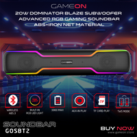 GAMEON Dominator Blaze Wireless RGB Gaming Soundbar - Black