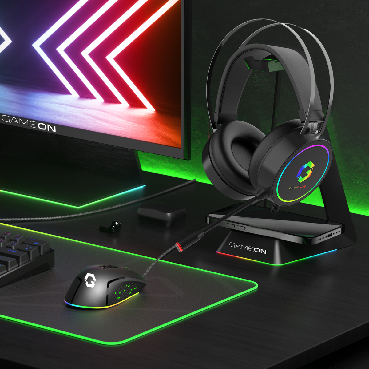 GAMEON GOT200A Thunderstrike RGB Gaming Headset - Black