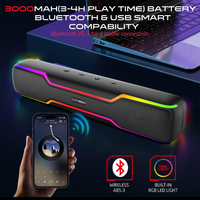 GAMEON Dominator Blaze Wireless RGB Gaming Soundbar - Black