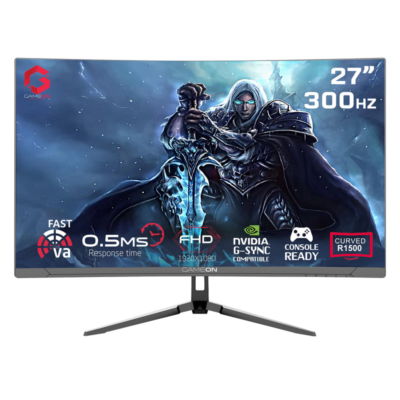 GAMEON GOC27F300 27'' ,300Hz, FHD, 0.5Ms, Fast VA Curved R1500, HDMI 2.1 Gaming Monitor