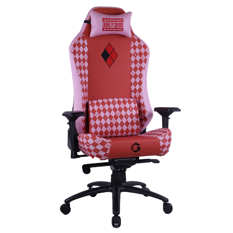 GAMEON x DC Licensed Gaming Chair With Adjustable 4D Armrest & Metal Base - Harley Quinn