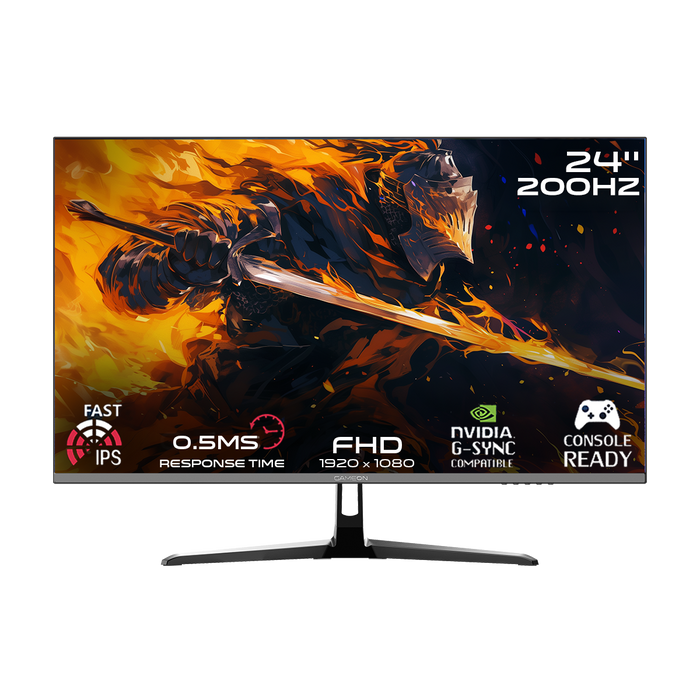 GAMEON GOPS24200IPS Pro Series 24" FHD, 200Hz, MPRT 0.5ms, HDMI 2.1, IPS Gaming Monitor (Supports PS5) - Black