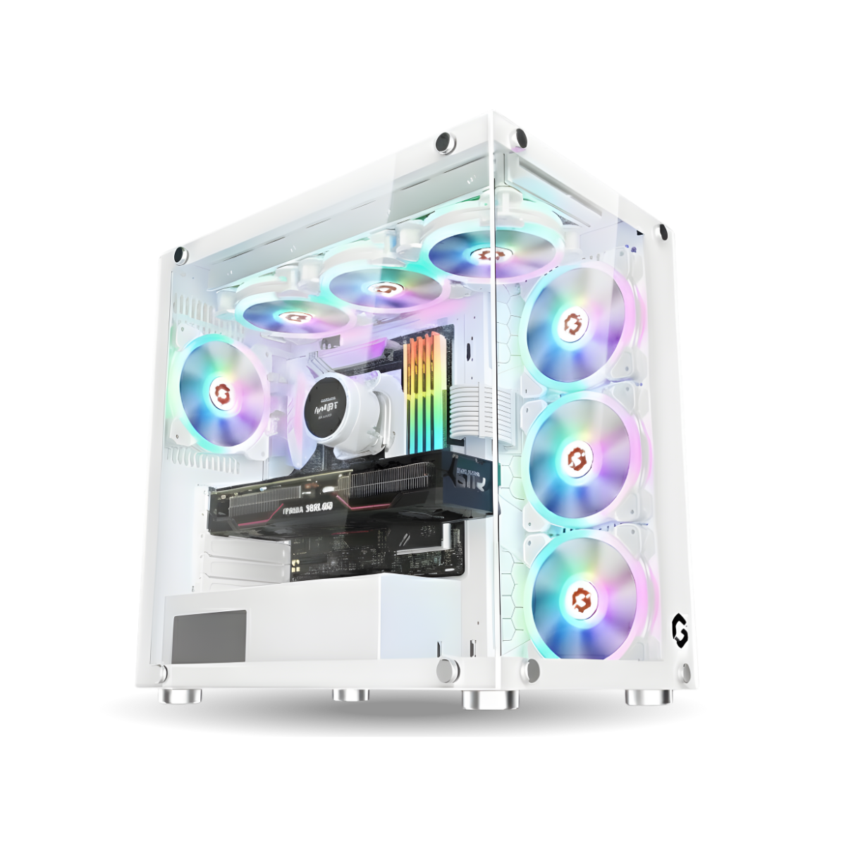 Customized Gaming PC Bundle - Intel i5 12400F Processor, 16GB RAM, 1TB SSD, RTX 3050 6GB OC, 650W PSU - White