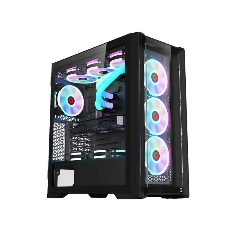 Customized Gaming PC Bundle - Intel i5 12400F Processor, 16GB RAM, 1TB SSD, RTX 5060, 750W PSU, Liquid Cooler + FREE Cololight LED Strip Light & Deltaco Gaming Headset - Black