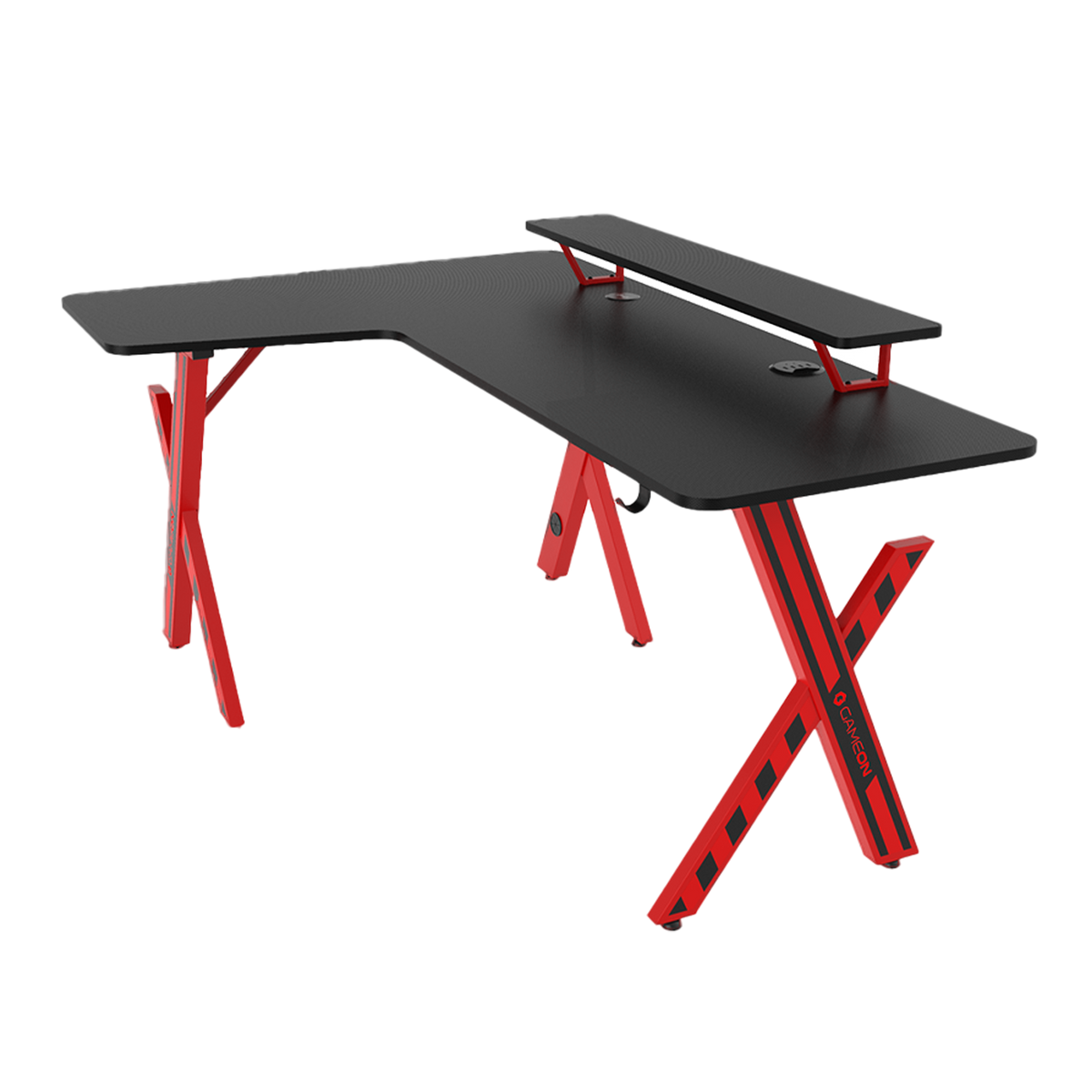 GAMEON Phantom Series L-Shaped Gaming Desk With 15W Qi Charger, USB Hub (Dimensions 160 CM X 110 CM x 60CM)