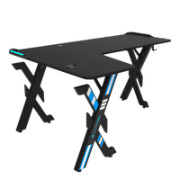 Gameon Elite Series L-Shaped Gaming Desk With USB powered LED Lightning With Remote Control And 15W Qi Charger (Dimensions 160 CM X 100 CM x 60CM )