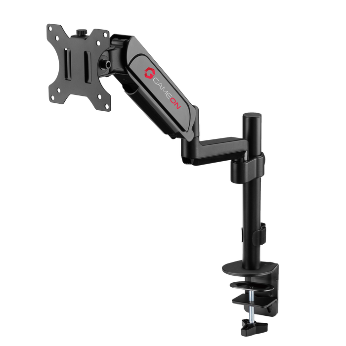 GAMEON GO-3363 Pole-Mounted Spring-Assisted Single Monitor Arm For Gaming And Office Use, 17" - 32", Arm Up To 9 KG
