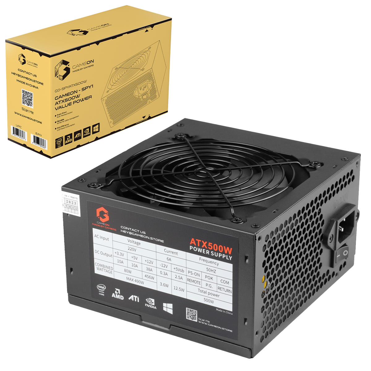 GAMEON - SPY1 ATX 500W Value Gaming Power Supply