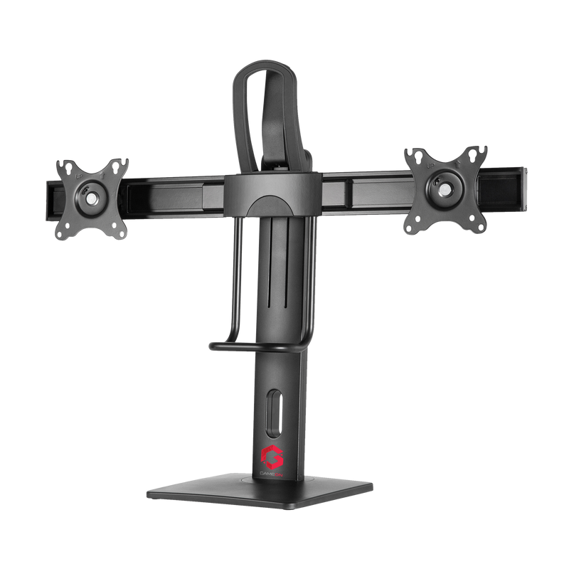 GAMEON GO-2052 Easy To Adjust Vertical Lift Dual Screen Monitor Stand For Gaming And Office Use, 17" - 27", Each Arm Up To 6 KG, Black