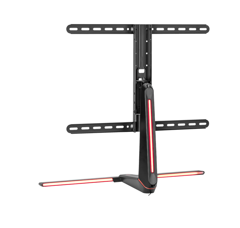 GAMEON GO-2021 RGB Lighting Gaming Table Top Stand For Gaming And Office Use, 37" - 65", Arm Up To 40 KG, Black