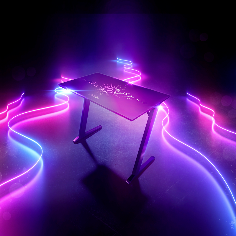 GAMEON Sapphire RGB Gaming Desk (Size: 110x60CM)