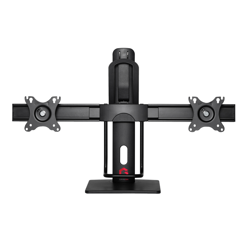 GAMEON GO-2052 Easy To Adjust Vertical Lift Dual Screen Monitor Stand For Gaming And Office Use, 17" - 27", Each Arm Up To 6 KG, Black