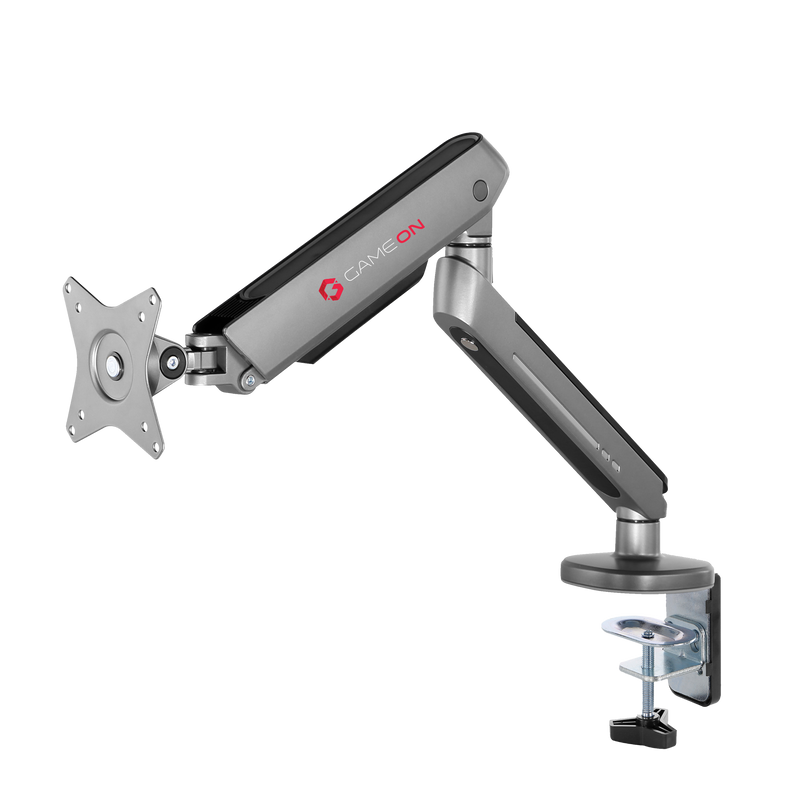 GAMEON GO-2168 PRO V2 Single Monitor Arm For Gaming And Office Use, 17" - 32" With RGB Lighting, Arm Up To 9 KG, Space Grey
