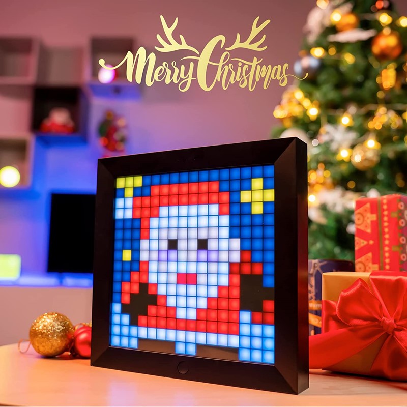 Divoom Pixoo 16 X 16 Dot Tone Bluetooth Pixel Photo Frame With RGB Light Gaming Digital Alarm Clock - Black