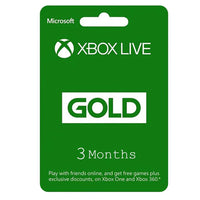 Microsoft Xbox Live Gold Gift Card 3 Months Membership