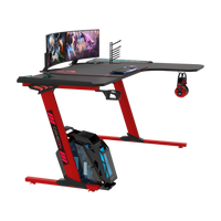 GAMEON Phantom XL-R Series L-Shaped RGB Flowing Light Gaming Desk With Mouse pad, Headphone Hook, Cup Holder, Cable Management, Gamepad Holder, Qi Wireless Charger & USB Hub - Black