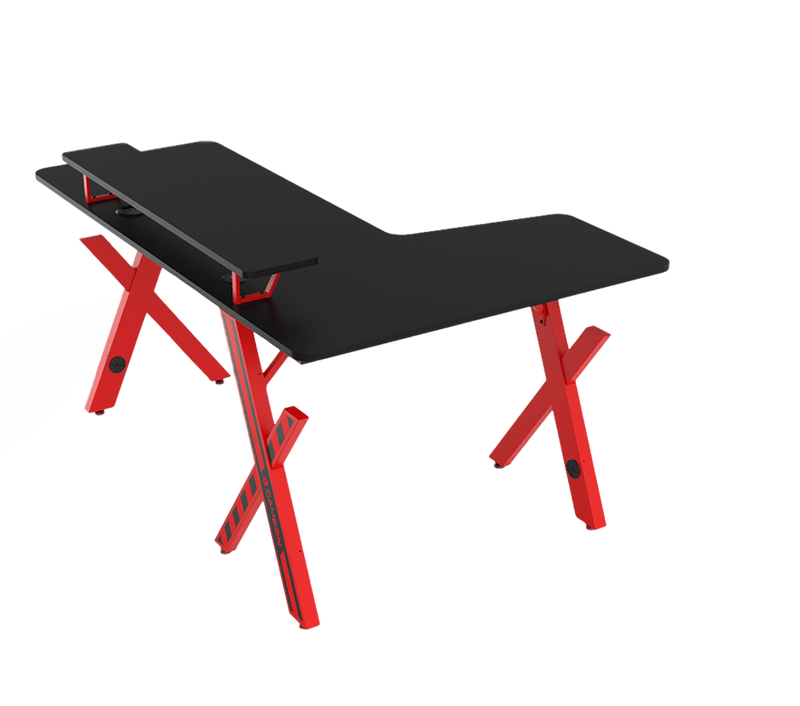 GAMEON Phantom Series L-Shaped Gaming Desk With 15W Qi Charger, USB Hub (Dimensions 160 CM X 110 CM x 60CM)