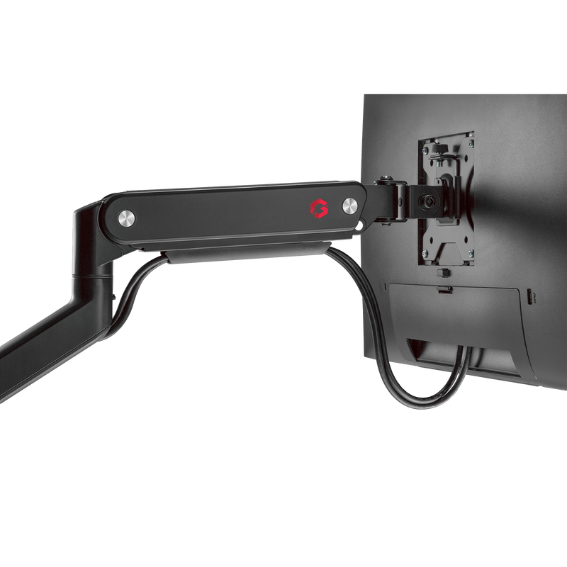 GAMEON GO-2045 Pole-Mounted Spring-Assisted Dual Monitor Arm For Gaming And Office Use, 17" - 32", Each Arm Up To 9 KG, Black