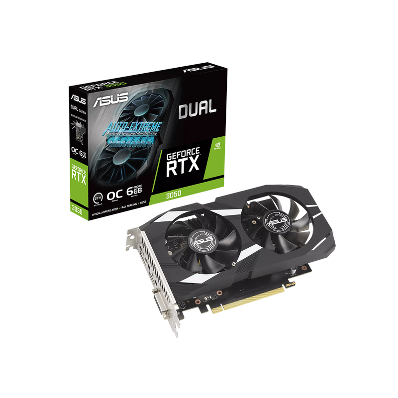 Asus Dual GeForce RTX 3050 OC 6GB GDDR6 Gaming Graphics Card